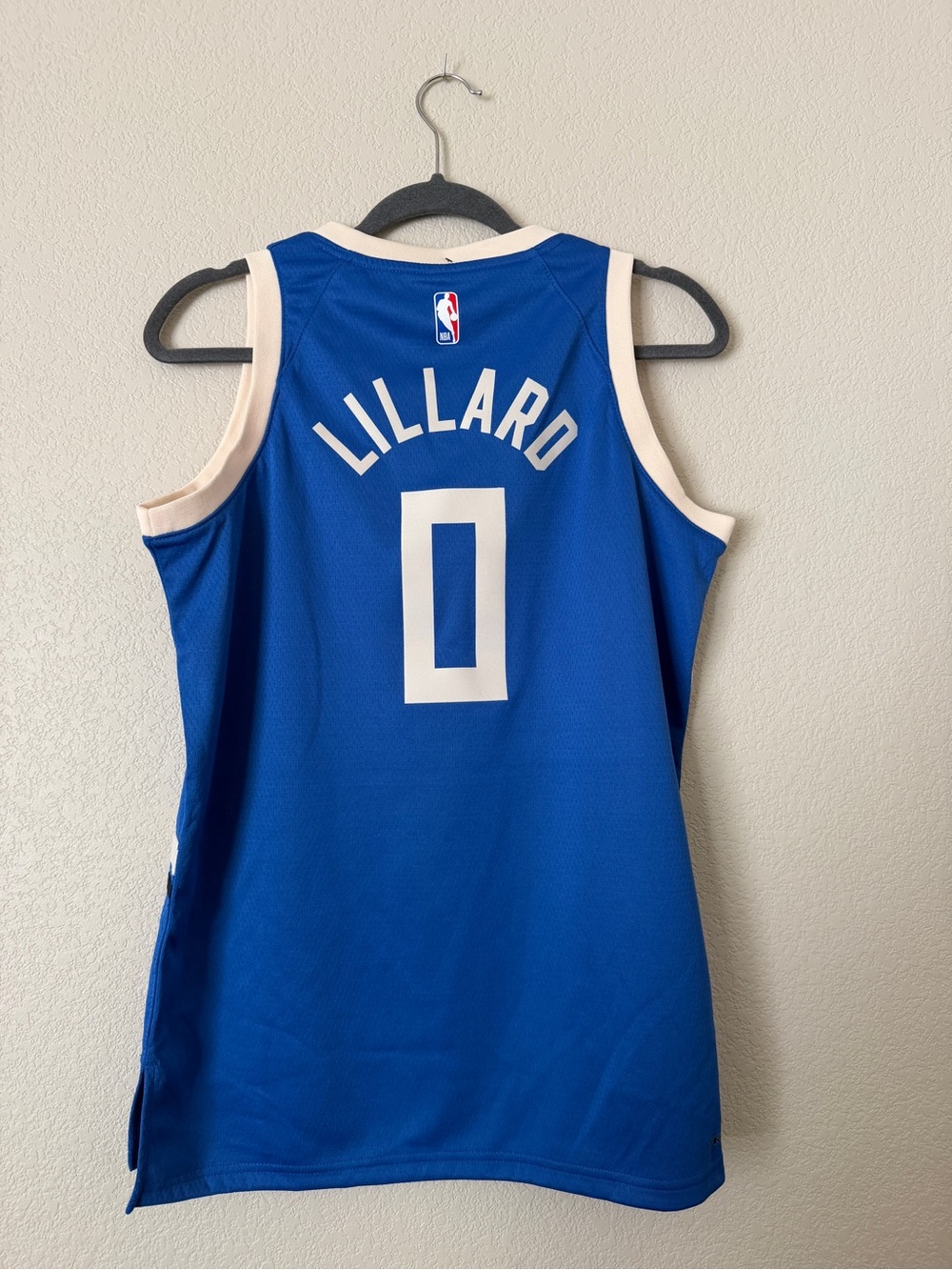 Damian Lillard Milwaukee Bucks Nike Blue White Jersey Youth Large NWT - Picture 4 of 4